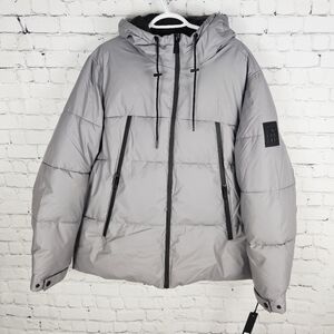 KARL LAGERFELD | mid weight hooded zip up puffer jacket